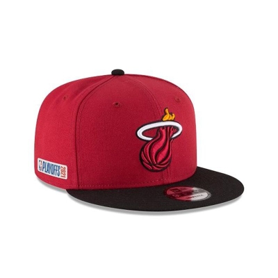 Yellow Miami Heat Hat - New Era NBA Playoff Side Patch 9FIFTY Snapback Caps USA1250386